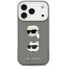 Etui Karl Lagerfeld FW Grained Karl &    Choupette Heads Pins & Logo do iPhone 17 Pro szary na NearMe.pl
