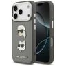 Etui Karl Lagerfeld FW Grained Karl &    Choupette Heads Pins & Logo do iPhone 17 Pro szary na NearMe.pl