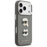 Etui Karl Lagerfeld FW Grained Karl &    Choupette Heads Pins & Logo do iPhone 17 Pro szary na NearMe.pl