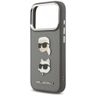 Etui Karl Lagerfeld FW Grained Karl &    Choupette Heads Pins & Logo do iPhone 17 Pro szary na NearMe.pl