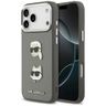 Etui Karl Lagerfeld FW Grained Karl &    Choupette Heads Pins & Logo do iPhone 17 Pro Max szary na NearMe.pl