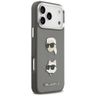 Etui Karl Lagerfeld FW Grained Karl &    Choupette Heads Pins & Logo do iPhone 17 Pro Max szary na NearMe.pl
