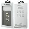 Etui Karl Lagerfeld FW Grained Karl &    Choupette Heads Pins & Logo do iPhone 17 Pro Max szary na NearMe.pl