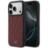 Etui Mercedes Leather with Crossed Lines MagSafe do iPhone 17 Pro Max czerwony na NearMe.pl
