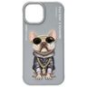 Nimmy etui iPhone 15 6.1" szary/gray     Glasses Cool Dog na NearMe.pl