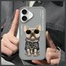 Nimmy etui iPhone 16 6.1" szary/gray     Glasses Cool Dog na NearMe.pl