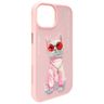 Nimmy etui iPhone 15 6.1" różowy/pink    Glasses Cool Cat na NearMe.pl