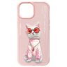 Nimmy etui iPhone 15 6.1" różowy/pink    Glasses Cool Cat na NearMe.pl