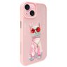 Nimmy etui iPhone 15 6.1" różowy/pink    Glasses Cool Cat na NearMe.pl
