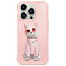 Nimmy etui iPhone 15 Pro 6.1"            różowy/pink Glasses Cool Cat na NearMe.pl