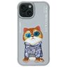Nimmy etui iPhone 15 6.1" szary/gray     Glasses Cool Cat na NearMe.pl
