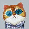 Nimmy etui iPhone 15 6.1" szary/gray     Glasses Cool Cat na NearMe.pl