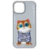 Nimmy etui iPhone 15 6.1" szary/gray     Glasses Cool Cat na NearMe.pl