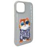 Nimmy etui iPhone 15 6.1" szary/gray     Glasses Cool Cat na NearMe.pl