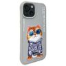 Nimmy etui iPhone 15 6.1" szary/gray     Glasses Cool Cat na NearMe.pl
