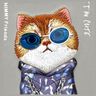 Nimmy etui iPhone 15 Pro 6.1" szary/gray Glasses Cool Cat na NearMe.pl