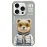 Nimmy etui iPhone 15 Pro 6.1" szary/gray Cool&Cute 2.0 Bear na NearMe.pl