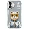 Nimmy etui iPhone 16 6.1" szary/gray     Cool&Cute 2.0 Bear na NearMe.pl