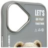 Nimmy etui iPhone 16 6.1" szary/gray     Cool&Cute 2.0 Bear na NearMe.pl