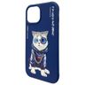 Nimmy etui iPhone 15 6.1" niebieski/blue Glasses Cool Cat na NearMe.pl