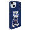 Nimmy etui iPhone 15 6.1" niebieski/blue Glasses Cool Cat na NearMe.pl