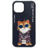 Nimmy etui iPhone 15 6.1" czarny/black   Glasses Cool Cat na NearMe.pl