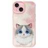 Nimmy etui iPhone 15 6.1" różowy/pink    Big Eyed Pet 2.0 Cat na NearMe.pl