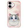 Nimmy etui iPhone 16 6.1 różowy/pink Big Eyed Pet 2.0 Cat na NearMe.pl