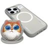 Etui Nimmy Glasses Cool Cat MagSafe do   iPhone 16 Pro szary na NearMe.pl
