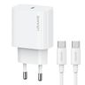 USAMS Ład. siec. 1xUSB-C T65 PD20WPD Fast Charging US-CC226 + kabel USB-C/USB-C US-SJ711 60W biały/white Yi Series OYXLTZ01 na NearMe.pl