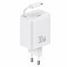 USAMS Ład. siec. 1xUSB-C ze zwijanymkablem USB-C Retractable PD+QC 30W Gan Fast Charging biały/white YC Series CC241TC02 (US-CC241) na NearMe.pl