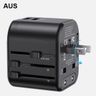 USAMS Adapter siec. 2xUSB T55 12W4w1 US/AU/EU/UK czarny/black CC173TC01 (US-CC173) Univesal Travel Charger na NearMe.pl