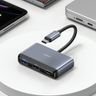 USAMS Adapter HUB 4w1 2xUSB 2.0/USB 3.0/USB-C szary/dark grey SJ627HUB01 (US-SJ627) na NearMe.pl