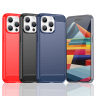 Elastyczne etui wzór karbon do iPhone 15 Pro Max Carbon Case - niebieskie na NearMe.pl