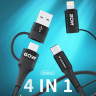 Kabel Wozinsky WNBAA 4w1 2x USB-C 1x USB-A 1x Lightning 60W 1 m - czarny na NearMe.pl