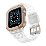Pasek z etui ochronnym Protect Strap Band do Apple Watch 42 / 44 / 45 mm opaska obudowa pancerna - przezroczysty, różowe złoto na NearMe.pl