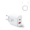 Ładowarka EU Joyroom JR-TCF05 20W USB-A USB-C + kabel USB-C - biała na NearMe.pl