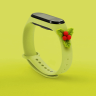 Opaska Strap Xmas do Xiaomi Mi Band 5 / 6 świąteczny silikonowy pasek bransoletka z jemiołą - zielona na NearMe.pl