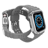 Pasek z etui ochronnym Protect Strap Band do Apple Watch 38 / 40 / 41 mm opaska obudowa pancerna - szary, srebrny na NearMe.pl