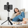 Selfie stick WR1YXS teleskopowy tripod 0.71m z okrągłą lampą - czarny na NearMe.pl