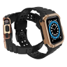 Pasek z etui ochronnym Protect Strap Band do Apple Watch 38 / 40 / 41 mm opaska obudowa pancerna - czarny, różowe złoto na NearMe.pl