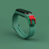Opaska Strap Xmas do Xiaomi Mi Band 3 / 4 świąteczny silikonowy pasek bransoletka z prezentem - ciemnozielona na NearMe.pl