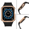 Pasek z etui ochronnym Protect Strap Band do Apple Watch 38 / 40 / 41 mm opaska obudowa pancerna - czarny, różowe złoto na NearMe.pl