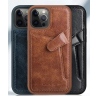 Nillkin Aoge Leather Case elastyczne pancerne etui z prawdziwej skóry z kieszonką iPhone 12 mini czarny na NearMe.pl