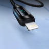 Kabel USB-A - Lightning Wozinsky WUALC1 z wyświetlaczem LED 2.4A 1m  - czarny na NearMe.pl