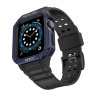 Pasek z etui ochronnym Protect Strap Band do Apple Watch 38 / 40 / 41 mm opaska obudowa pancerna - czarny, niebieski na NearMe.pl