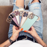Lighting Color Case etui do Samsung Galaxy A12 5G żelowy pokrowiec ze złotą ramką niebieski na NearMe.pl