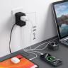 Adapter podróżny Choetech PD5021 45W EU / US / AUS / UK z wbudowanym kablem USB-C - czarny na NearMe.pl