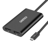 Choetech adapter przejściówka rozdzielacz USB Typ C Thunderbolt 3 (40Gbps) - 2x DisplayPort 4K 60Hz czarny (HUB-D03) na NearMe.pl