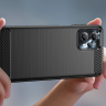 Carbon Case etui do Motorola Moto G53 / G13 elastyczny silikonowy karbonowy pokrowiec czarne na NearMe.pl